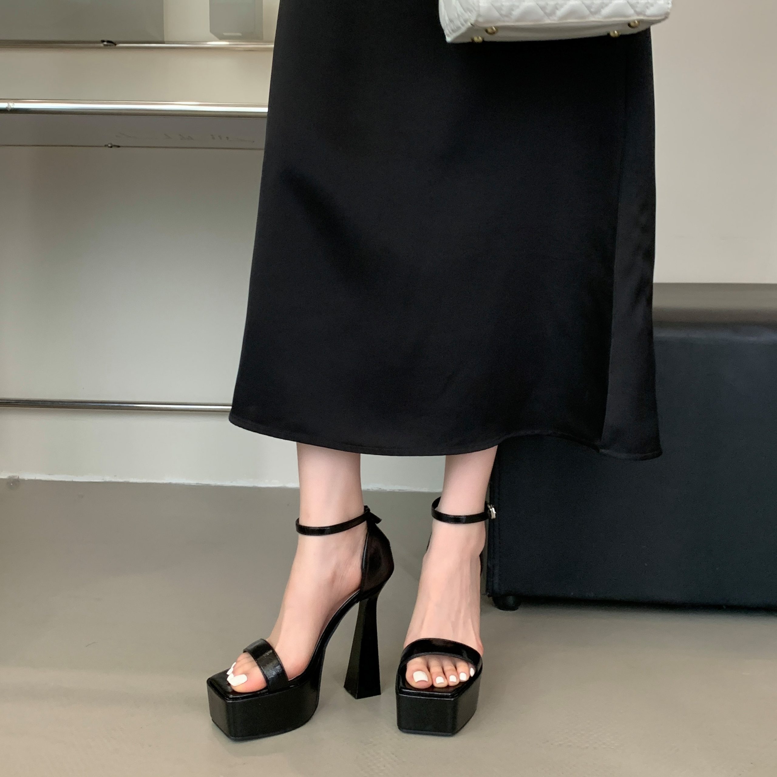 15cm Ultra High Heel Stage Shoes for Women 2025 New Summer Platform Chunky Heel Nightclub Sexy Sandals - Image 3