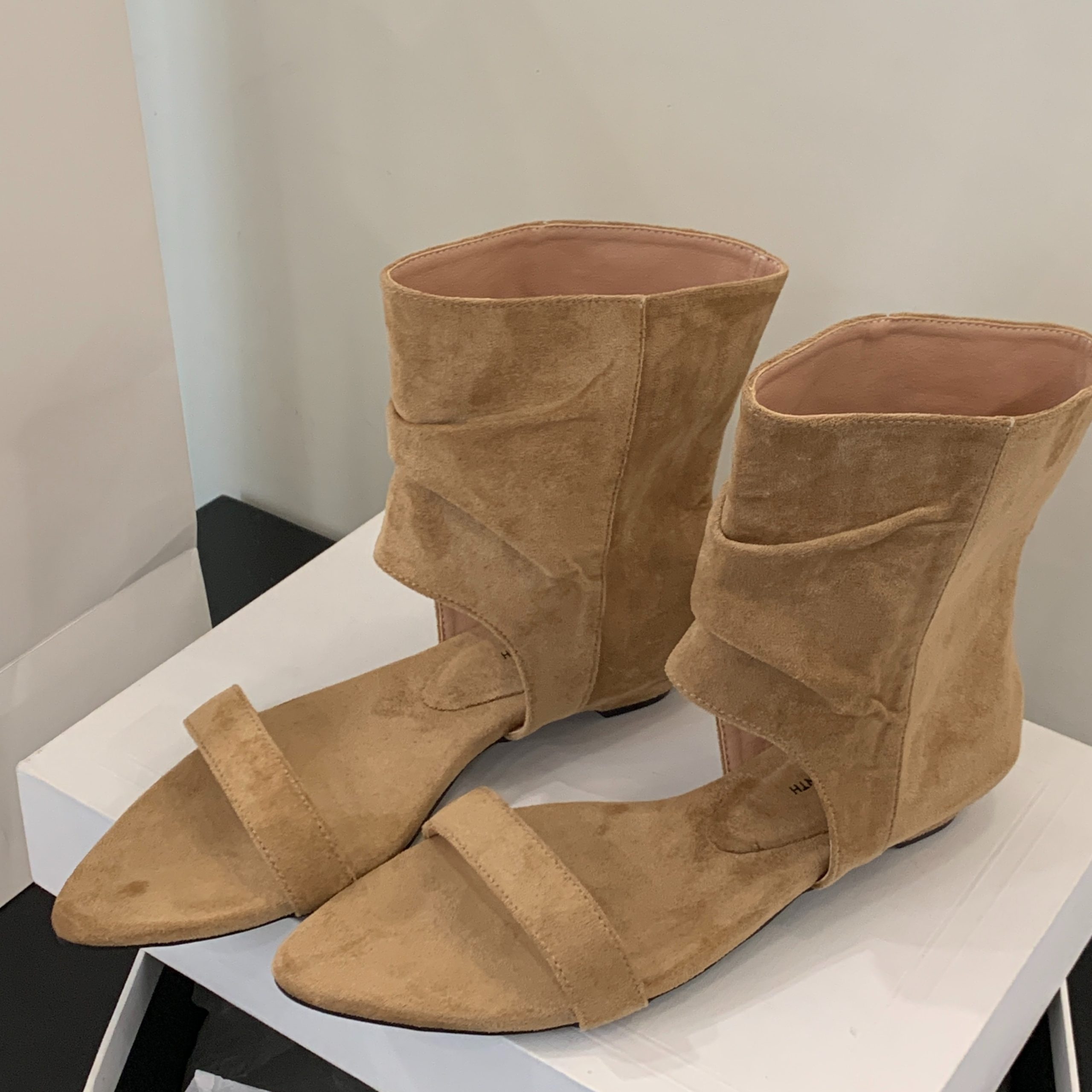 2025 New Retro Buckle Slide Sandals Elegant Low Heel Ankle Boots Roman Shoes - Image 5